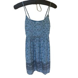 Old Navy Teal & Light Blue Sundress Pintuck Bodice Border at Hem Size XS…